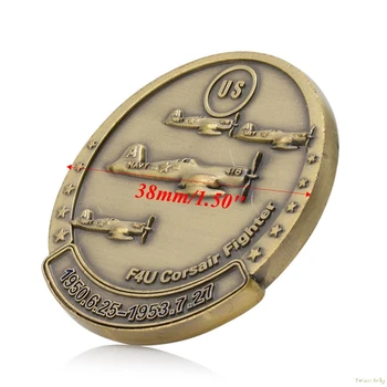 

Gold Plated Korean War F4U Corsair Fighter Military Challenge Commemorative Coin Noncurrent Coin W-store Sep11_A