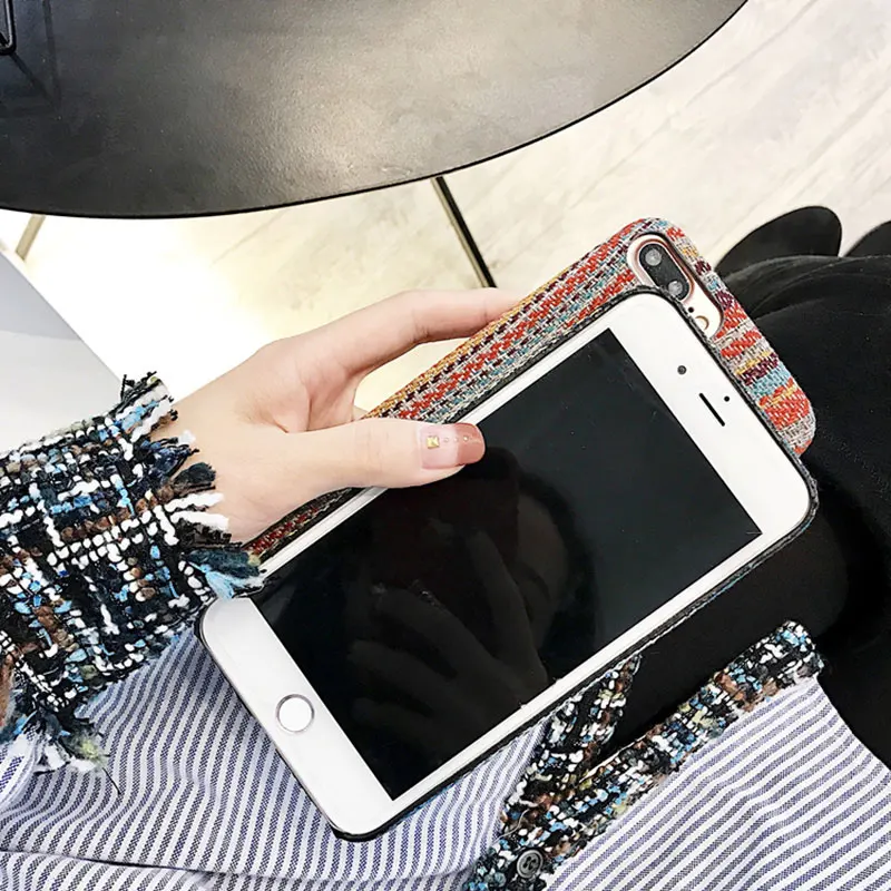 Boucho Винтаж красочный тканевый чехол для iphone XS MAX XR X 6/7/8 plus чехол для телефона чехол s для iphone 6 6s 7 8 плюс размер 11 Pro max чехол-накладка