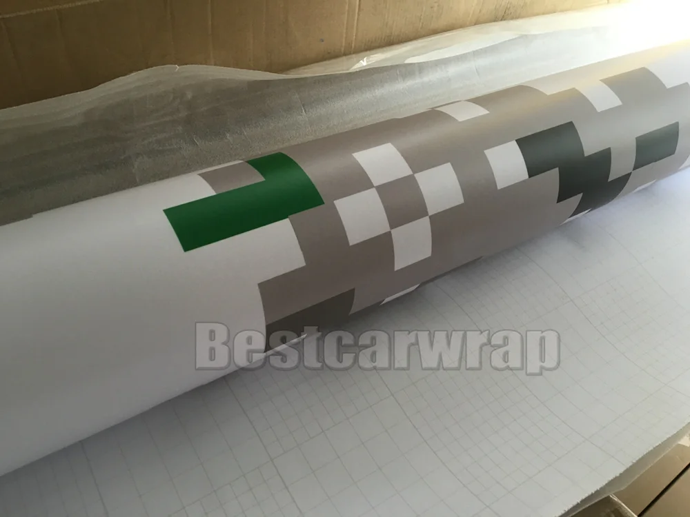 large pixel camo vinyl car wrapping film with gree digital camouflage car skin foile (5)