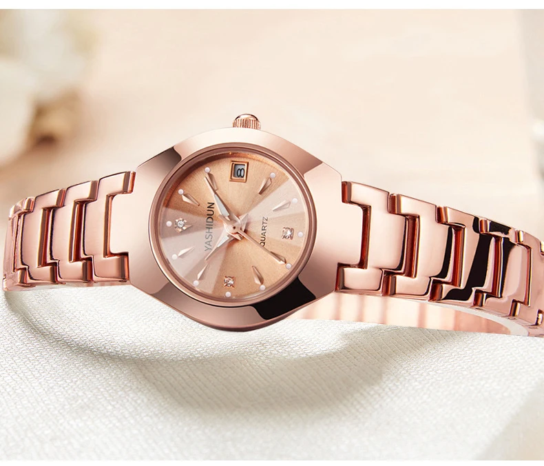 Модные часы для пары мужские и женские часы с календарем светящиеся стрелки из нержавеющей стали наручные часы для влюбленных часы подарок