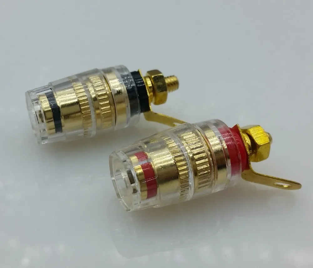 2pcs/lot 4mm Thread Medium Amplifier Speaker Spade Terminal Binding Post Banana Plug Socket