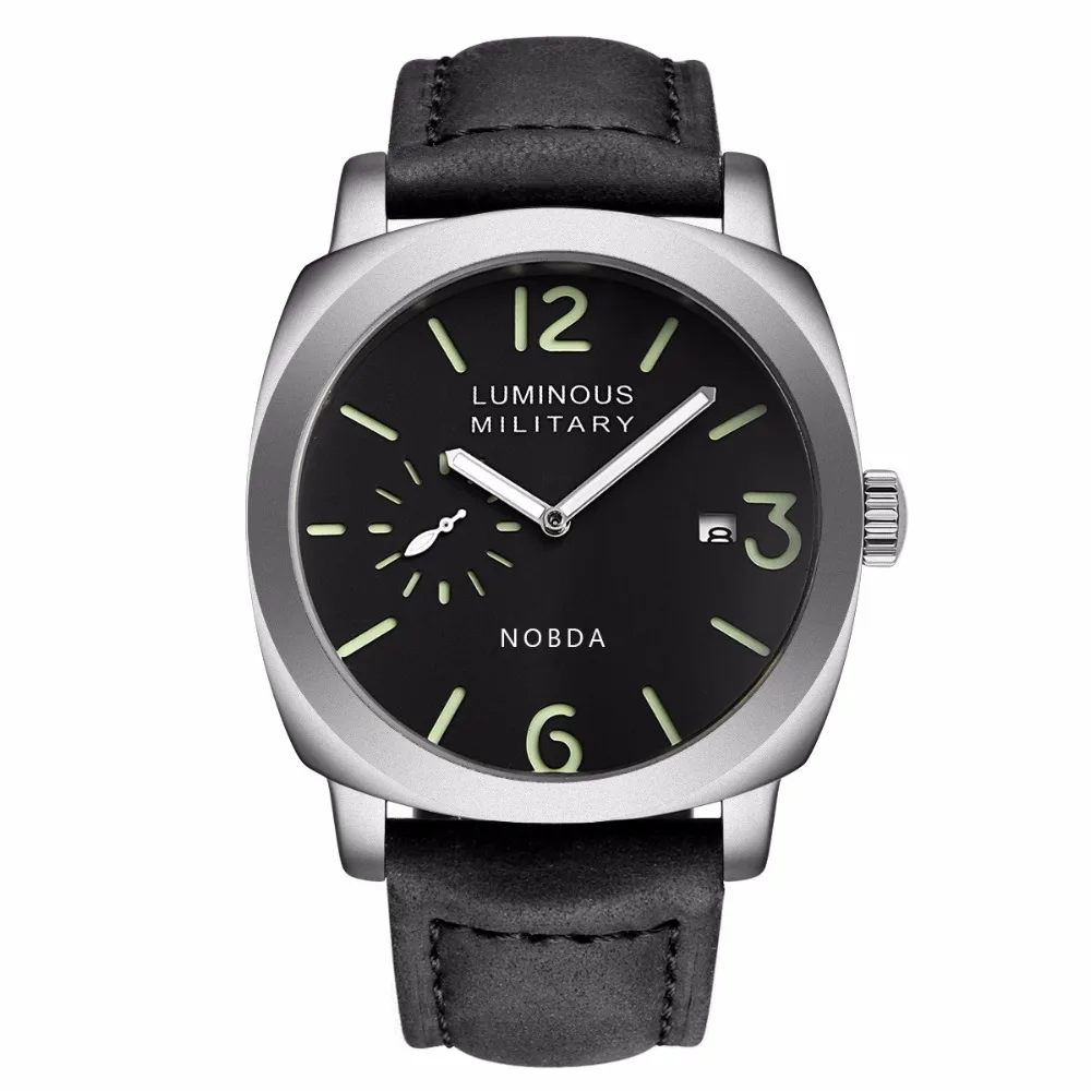 

2017 Mens Watches NOBDA Brand Luxury Casual Military Quartz Sports Wristwatch Leather Strap Male Clock watch relogio masculino