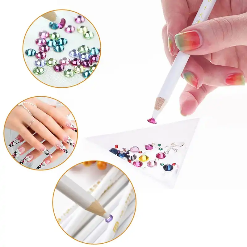 Výsledok vyhľadávania obrázkov pre dopyt Nail Art Rhinestones Gems Picking Crystal Tool Wax Pencil Pen Picker