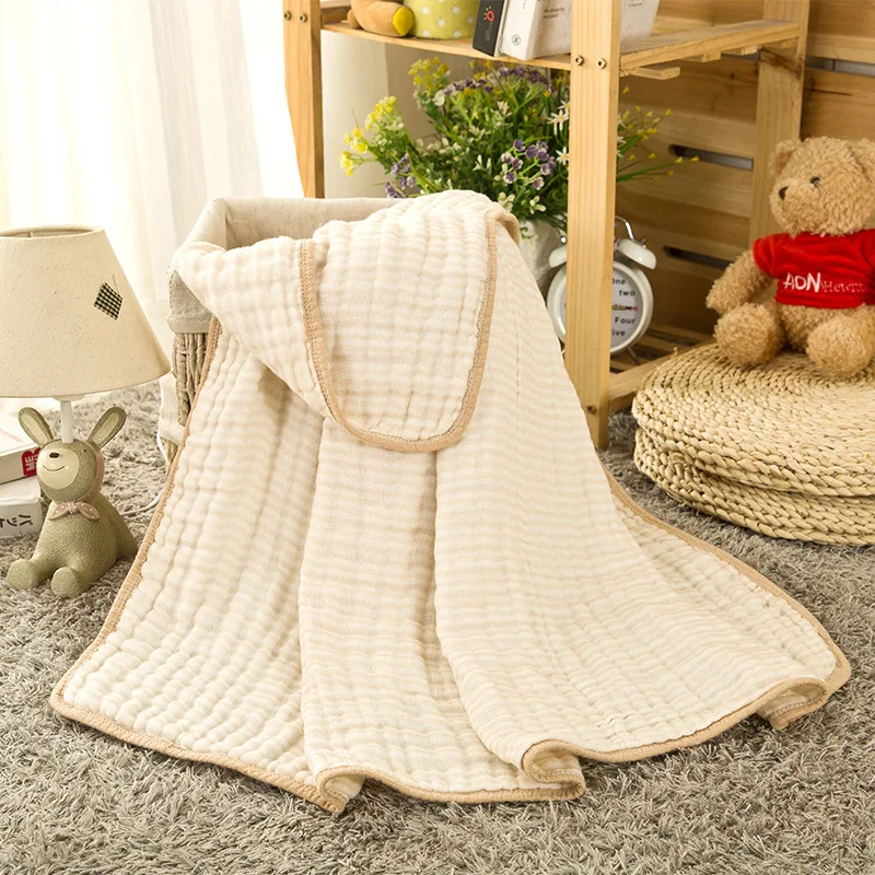 100 Cotton Gauze Baby Blanket Skincare Super Soft Muslin Baby Swaddle Newborn Kids 6 Layers