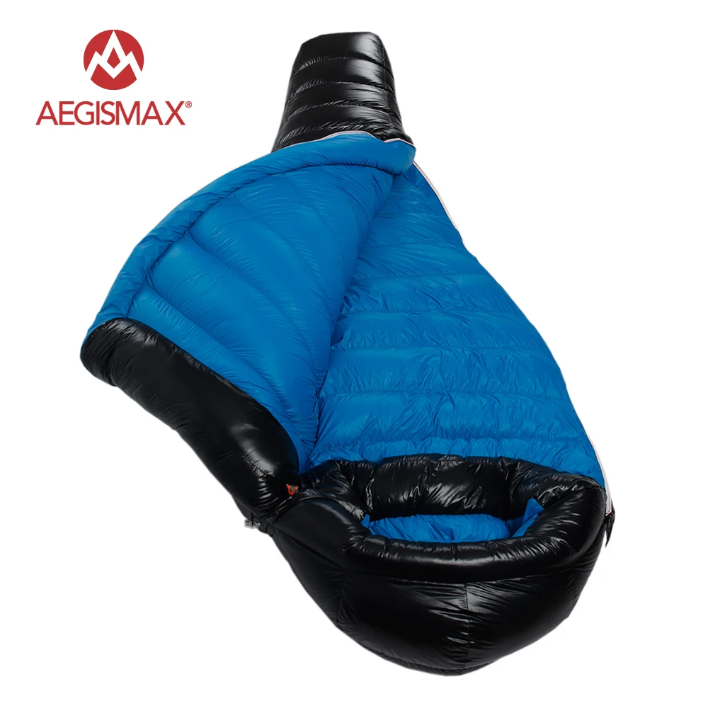 

AEGISMAX 2018 Baffle Design Mummy 800FP 95% White Goose Down Winter Sleeping Bag Camping Ultra-Compact Ultralight Down Sleeping