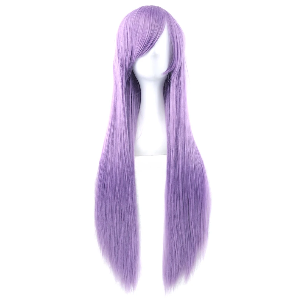 

Soowee 24 Colors 80cm Long Straight Synthetic Hair Purple Gray Wigs Heat Resistant Fiber Party Cosplay Wigs Hair Accessories