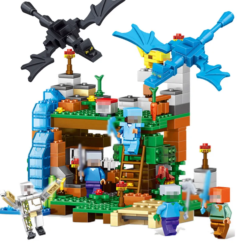 

378pcs 4 In 1 Minecraft Toys Blocks Figures Compatible City Building Blocks Bricks Set Educational Gifts Toys For Children #E