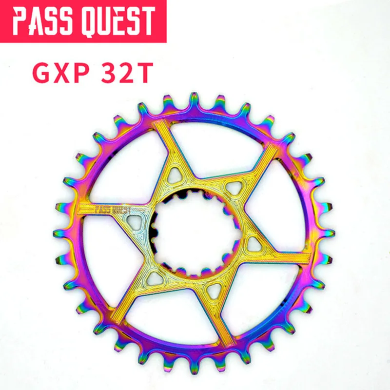 Pass Quest GXP с титановым покрытием 0 мм смещение 32 T-42 T MTB узкая широкая велосипедная Звездочка для Sram GX XX1 eagle X01 X1 X9 - Цвет: GXP 32T