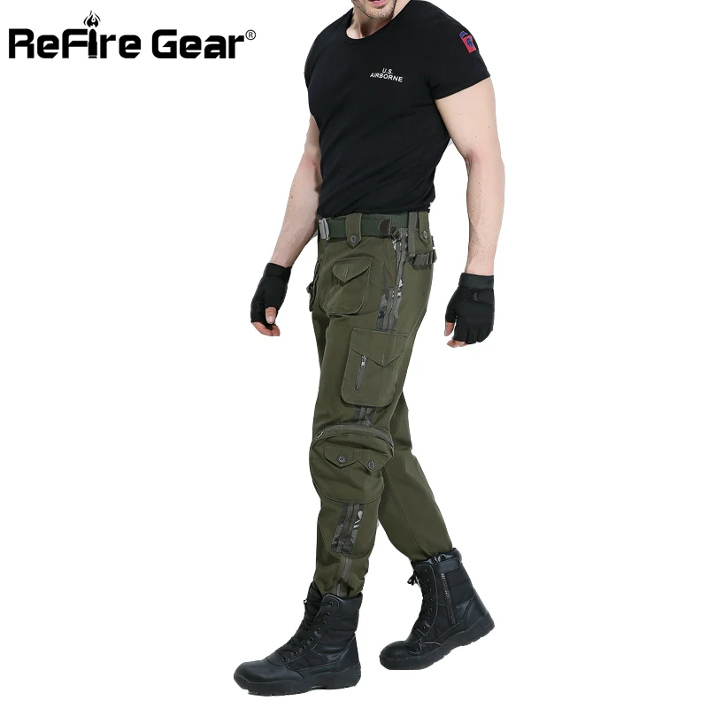 Refire gear армейские военные карго Брюки мужские SWAT мульти карманы хлопок