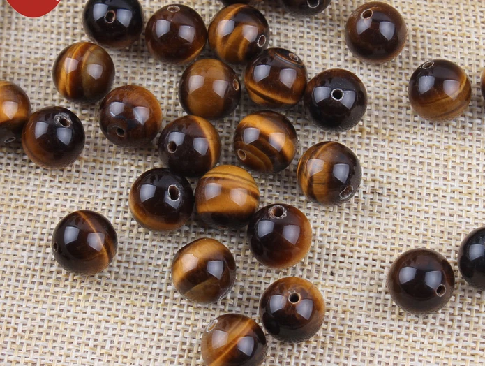 Collar De Cuentas De Madera Con Piedra Natural De Ojo De Tigre Artesanal Marrón 142879468 - BUY