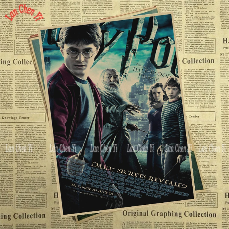 Academy of Magic и Deathly Hallows классический фильм плакат на крафт-бумаге кафе творческие обои для интерьера - Цвет: Лиловый