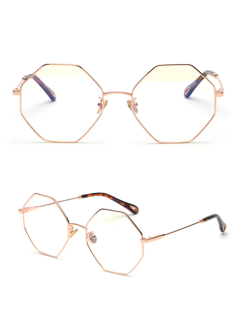 Peekaboo, оптические очки, оправа для женщин, Ретро стиль,, золото, металл, негабаритные, восьмиугольные, полигональные очки для защиты компьютера, для мужчин