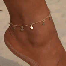 Vienkim estrela pingente anklet pé corrente verão yoga praia perna pulseira charme tornozeleiras jóias presente