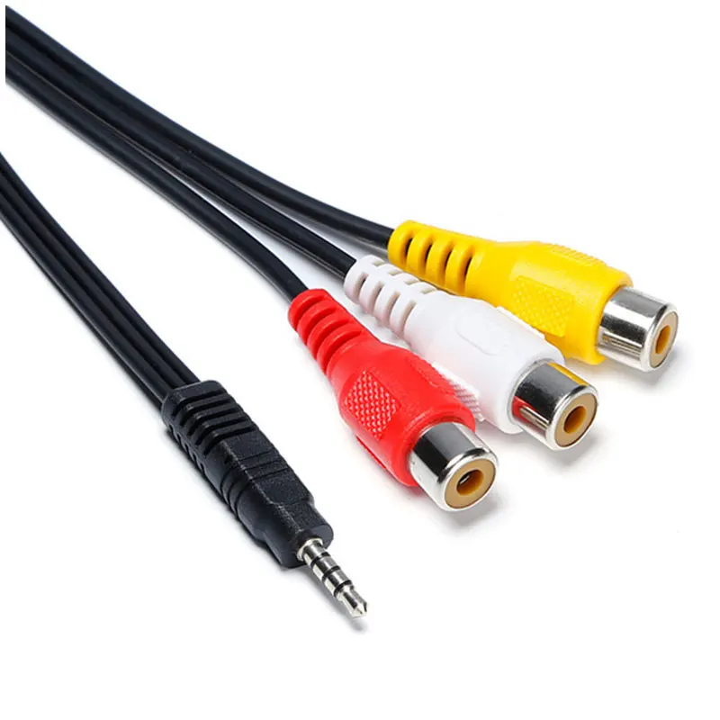 4 полюса 3 5 мм мини AV папа 3RCA Женский M/F Аудио Видео кабель стерео до Rca для ТВ