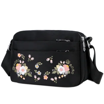 

BOBO Small Women Messenger Bags Waterproof Embroidery Crossbody Bag For Women Shoulder Bags Multi-pocket Female Handbags Bolsas