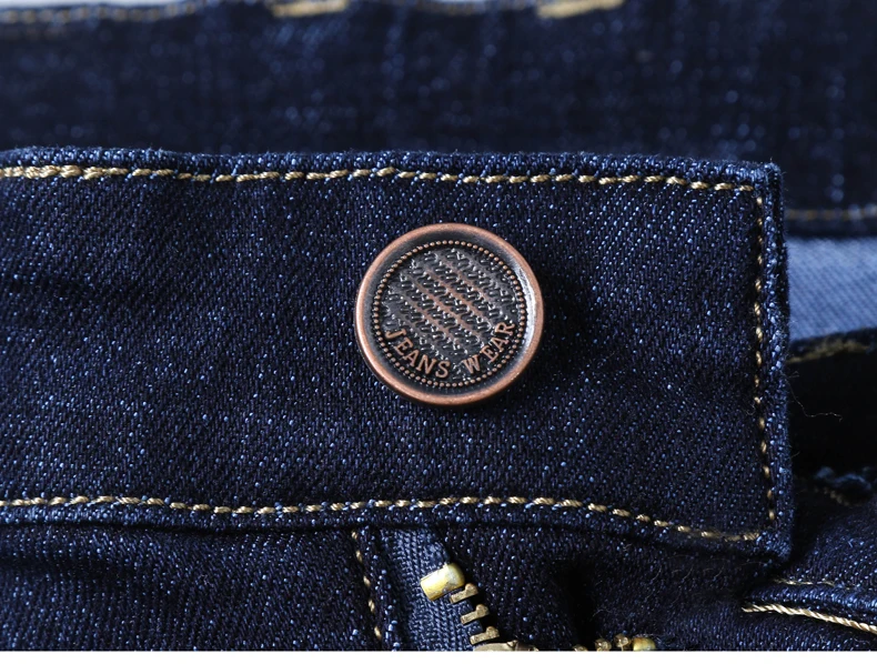 Бренд VROKINO 2019 мужские брюки джинсы бизнес свободное, облегающее эластичные прямые джинсы мужские синие черные брюки 42 44