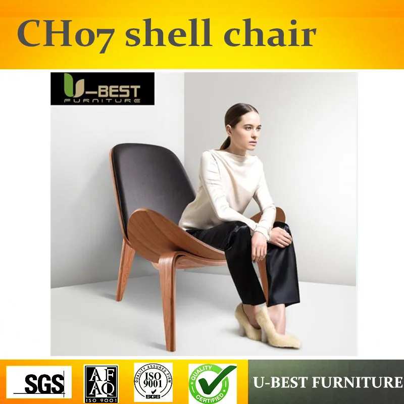 U-BEST дизайнерское кресло для отдыха из натуральной кожи, кресло из фанеры ch07 для гостиной