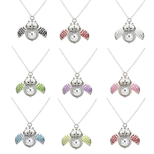 Fashion Retro Unisex Vintage double open Owl Pendant Antique Necklace Pocket Wat Fashion Retro Unisex Vintage double open Owl Pendant Antique Necklace Pocket Wat