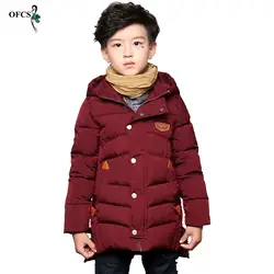 Детская зимняя одежда с хлопковой подкладкой куртка с толстой хлопковой подкладкой для мальчиков детская длинная одежда с хлопковой