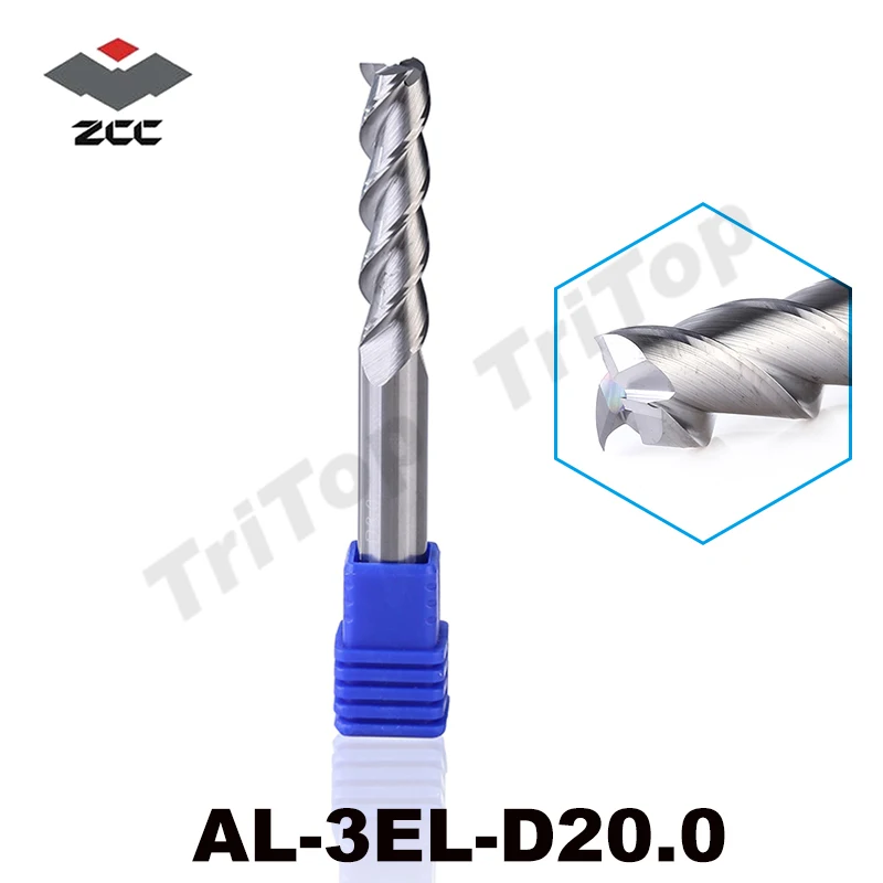 

100% Guarantee Original ZCCCT AL-3EL-D20.0 Solid carbide 3 flute flattened end mill 20mm extension type long cutting edge