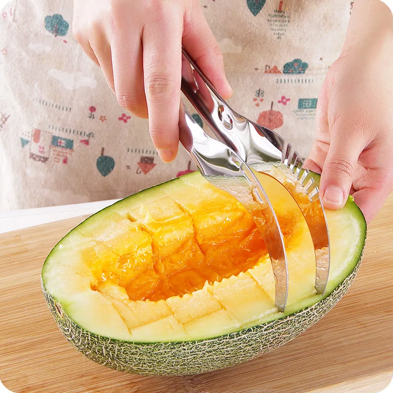 Limited-time discount Stainless Steel Watermelon Slicer Cutter Knife Corer Fruit Vegetable Tools Kitchen Gadgets 1pc chef knives