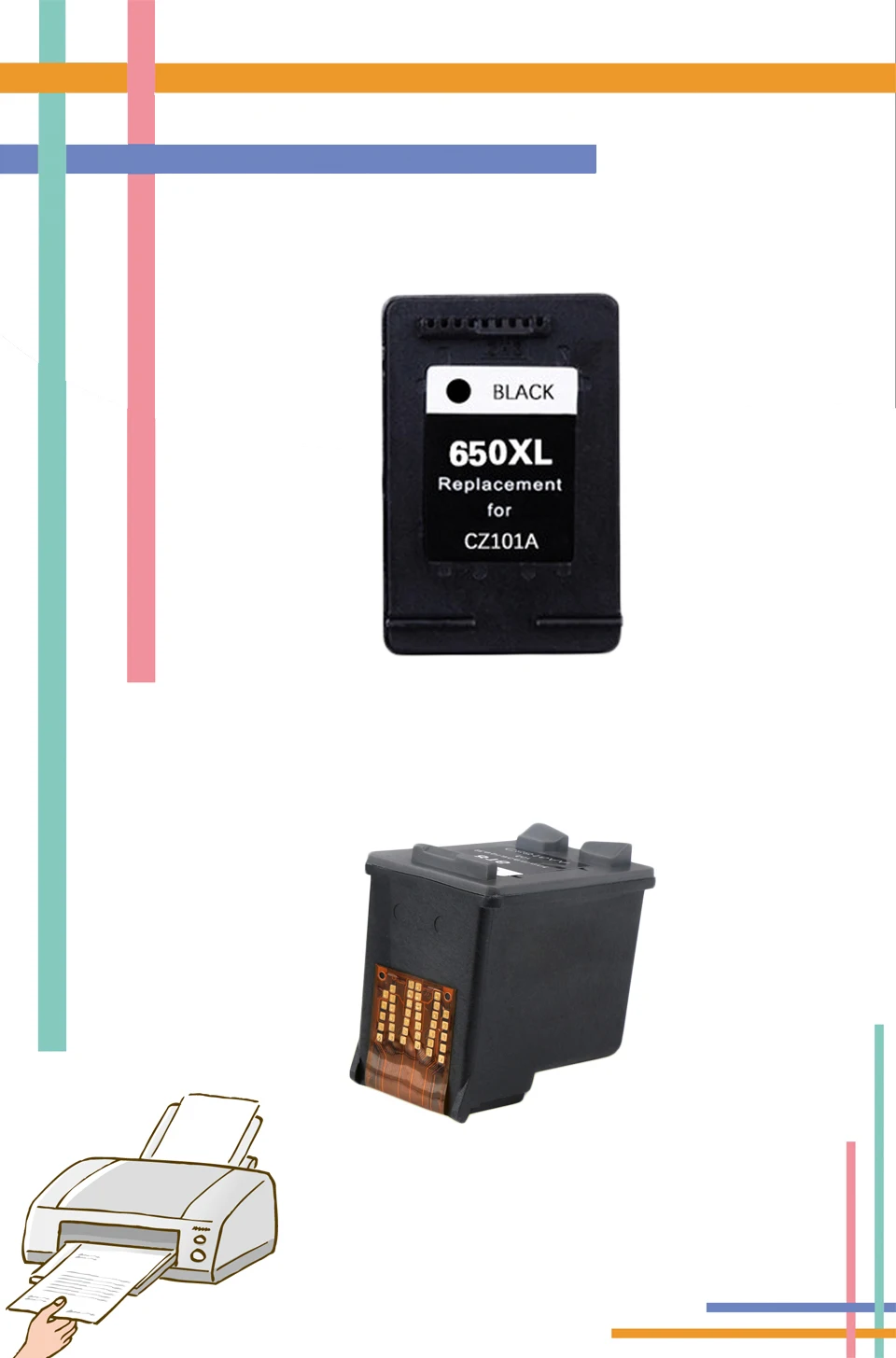 for HP650 Black compatible cartridge