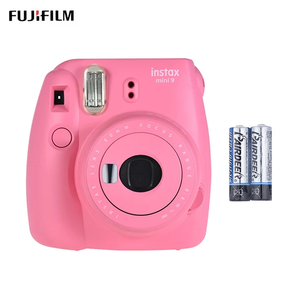 Фотокамера моментальной печати Fujifilm Instax Mini 9 с зеркалом для селфи 2 шт. аккумулятор Fujifilm instax Mini - Цвет: Красный / розовый