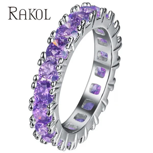 RAKOL Топ Новая мода AAA кубический циркон багет палец кольца медь база для женщин Свадебные украшения подарок RR146K