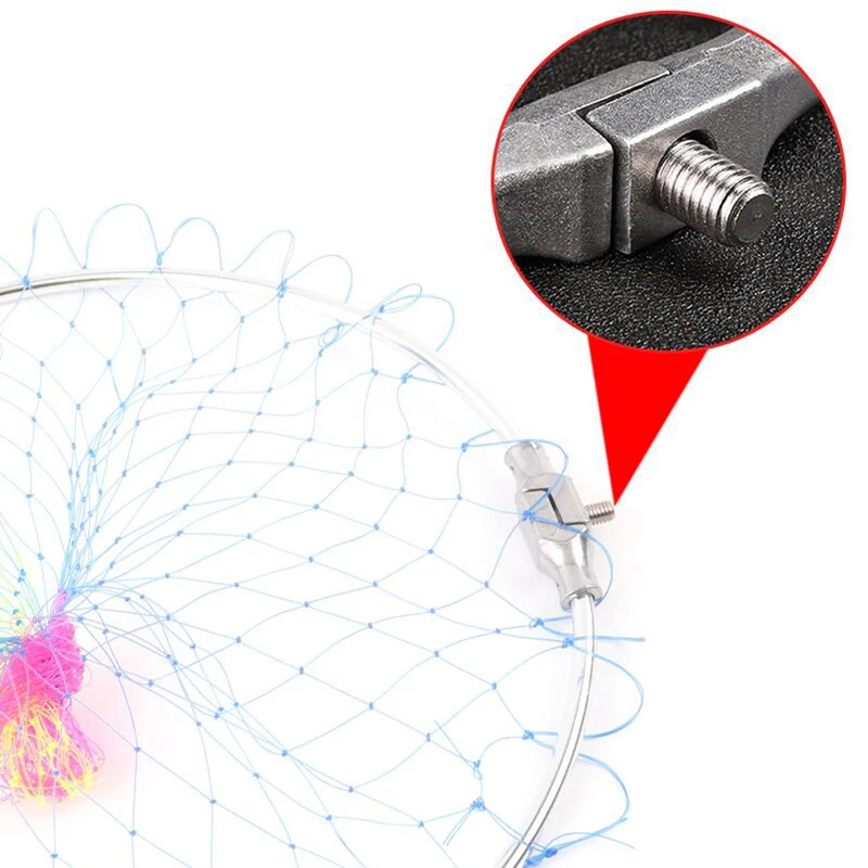 Рыболовные Салазки из нержавеющей стали, складные рыболовные сети, красочные нейлоновые сетки, оборудование для ловли карпа