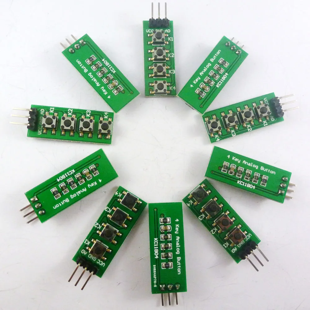 KC11B04* 10 10 шт. с кодом UNO MEGA2560! 3,3 V 5V 4 кнопки 1 аналоговый выход AD Клавиатура Кнопка для Arduino