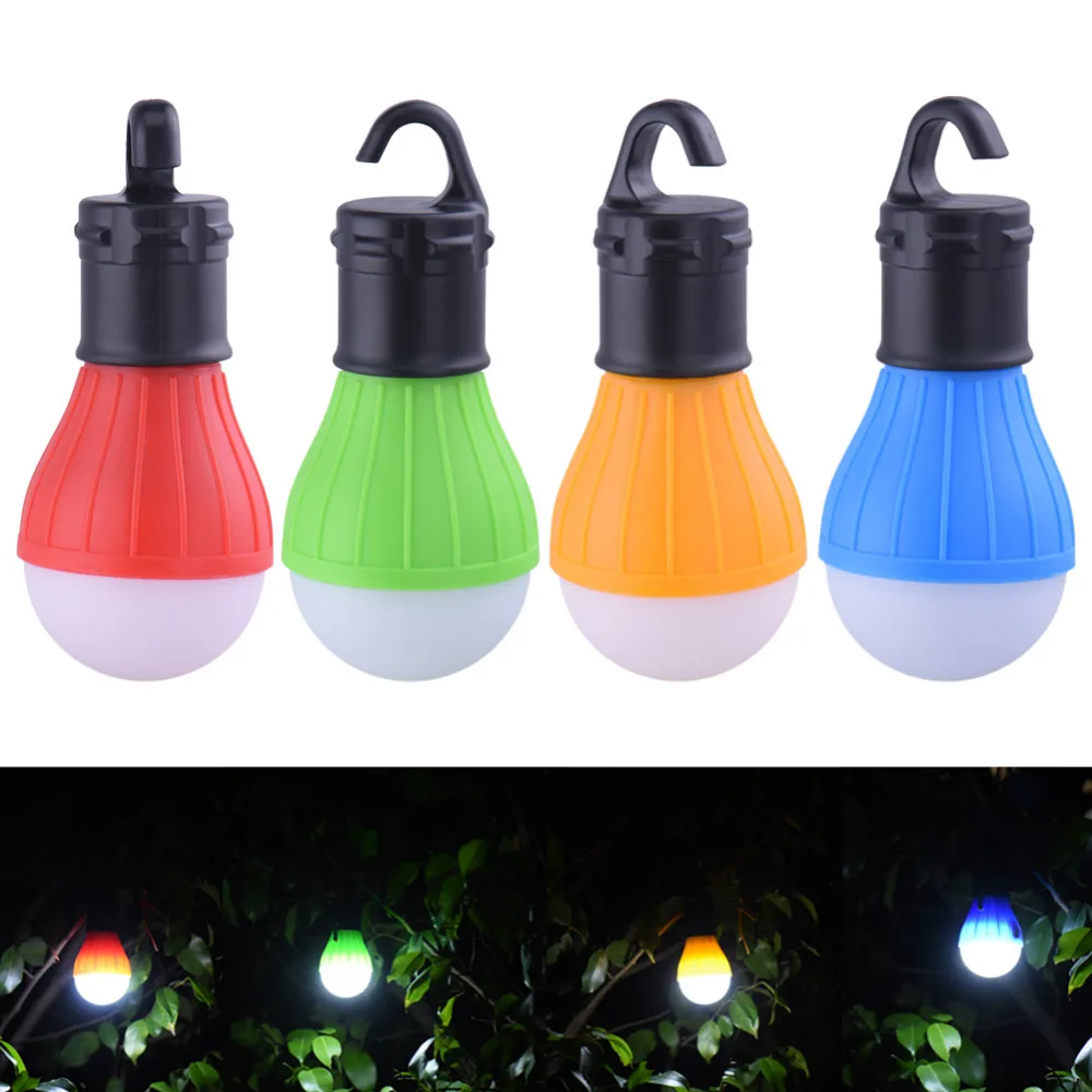 1pc Hanging Camping Tent Lamp 3 LED Bulb Lights Soft White Light