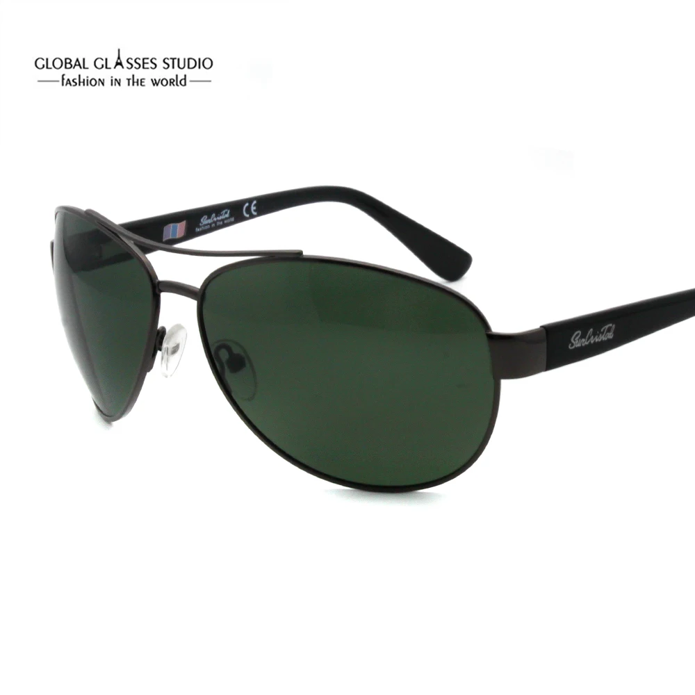 

Free Shipping Sunglasses Men Polarized Pilot Metal Metal Frame Sun Glasses Black Color Brand Gafas Oculos De Sol UV400 1122