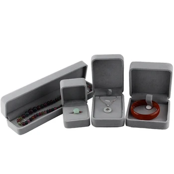 

Hot 1PC Storage Presentation Necklace Ring Bangle Jewelry Box Velvet Case Solid Color Display Box Drop Shipping