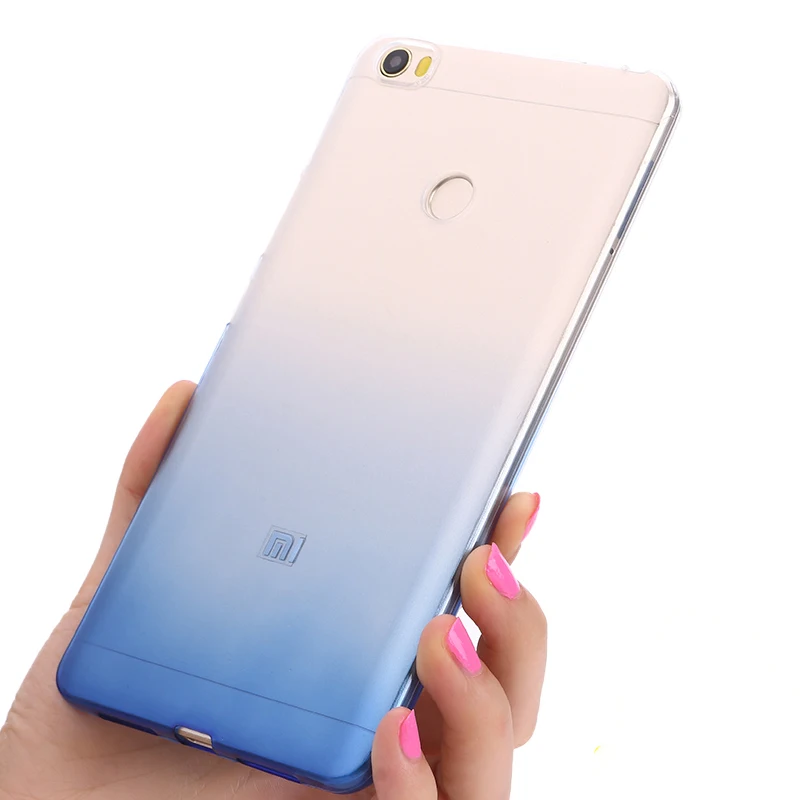 

For xiaomi mi max 2 1 case cover Transparent thin silicone shell Color gradient cover case 6.44" mimax