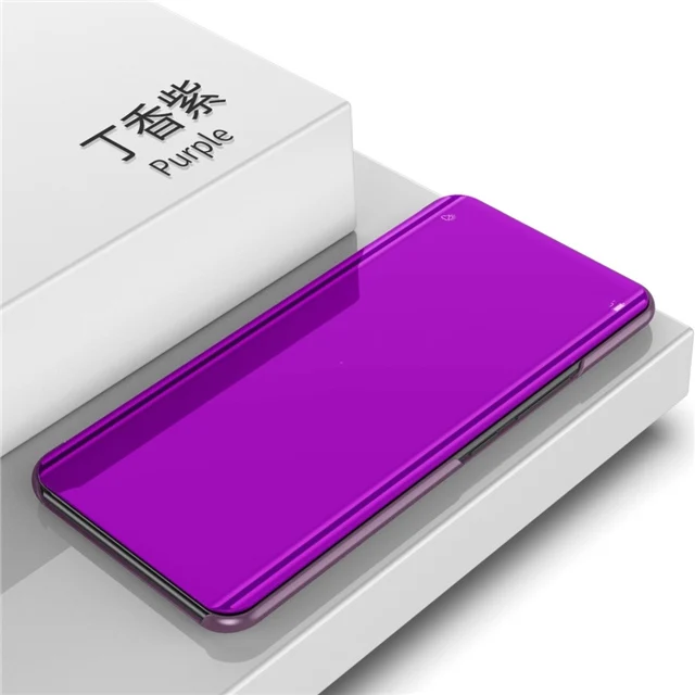 Противоударный чехол для Xiaomi Redmi Note 7 8 Pro 8T роскошное умное зеркало откидная крышка на Xiomi Redmi 7 7A 8 8A аксессуар Fundas Coque - Цвет: Purple