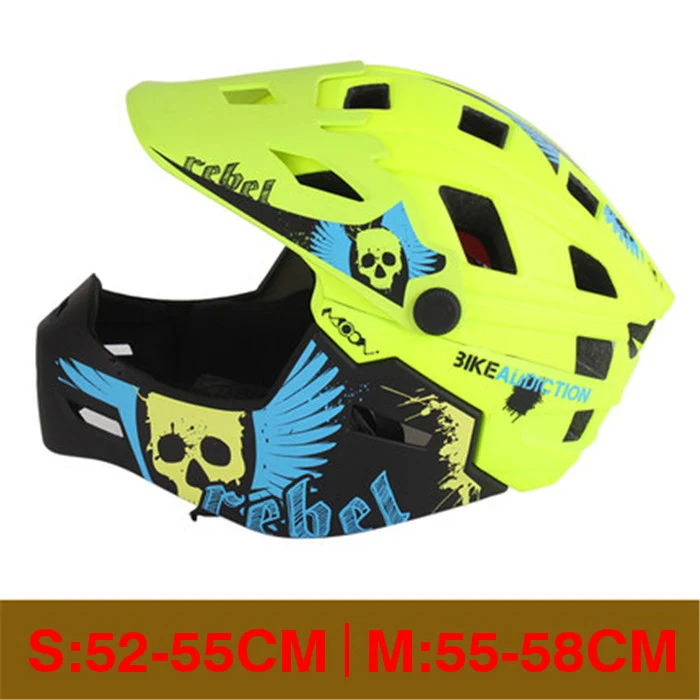 Детский велосипедный шлем с полным лицом съемный от 2 до 10 лет детский шлем MTB BMX балансный велосипед шлем Спортивная безопасность Casco Ciclismo - Цвет: Green