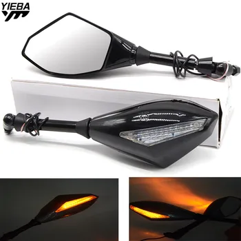 

Motorcycle Rear View Mirrors Side Mirror With Turn Signals Light FOR DAYTONA 675 R STREET TWIN BONNEVILLE T120 THRUXTON YZF-R6
