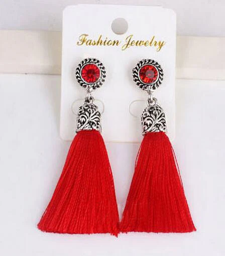 New Style Bohemian Ethnic Jewelry Lovely Sweet 4 Colors Crystal New Style Bohemian Ethnic Jewelry Lovely Sweet 4 Colors Crystal Thread Tel Earrings For Women