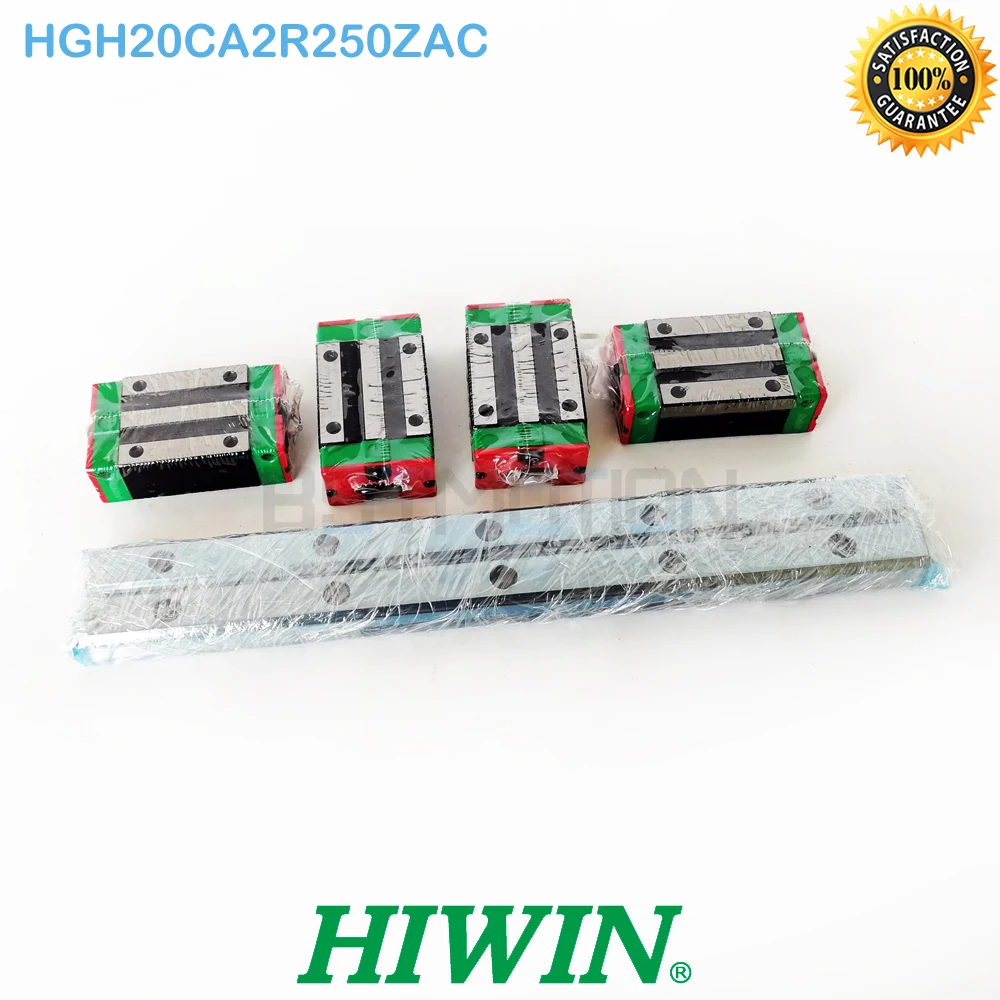 Оригинальная линейная направляющая HIWIN 20 мм 2x HGR20 250 4x HGH20CA скользящая каретка