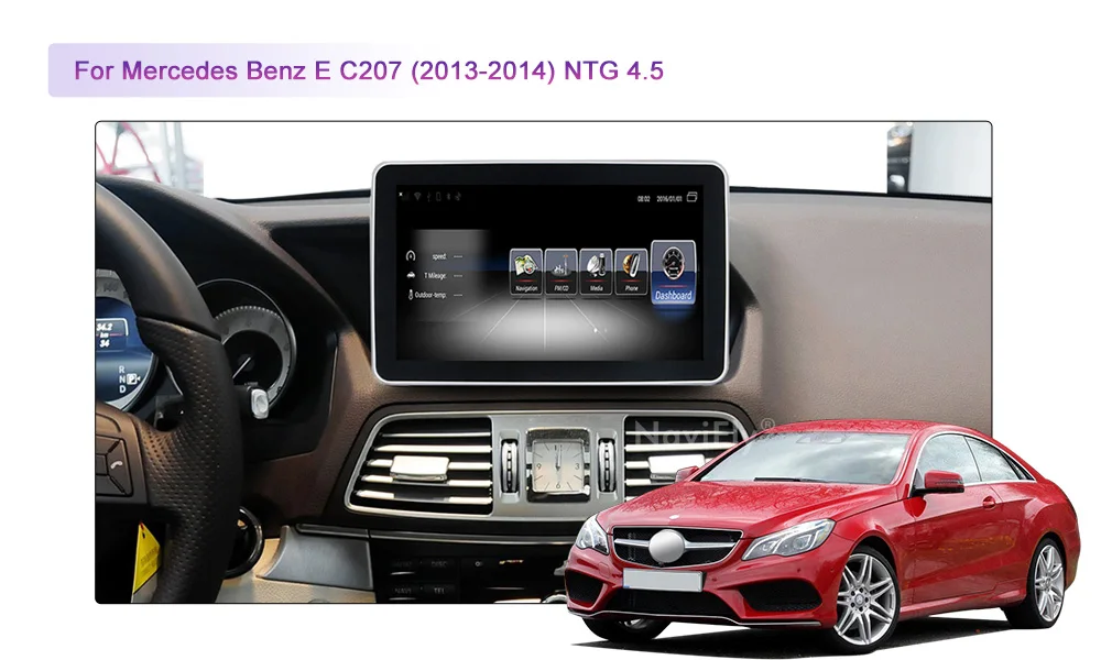 Sale Navifly Android Car gps navigator for Mercedes Benz E C207 2009-2016 car radio ipod bt wifi 4G with USB AUX wifi cassette 8