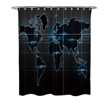 

Shower Curtain World Map Printed Shower Curtains Bathroom Curtain Moldproof Waterproof Bathroom Curtain for Bath Room