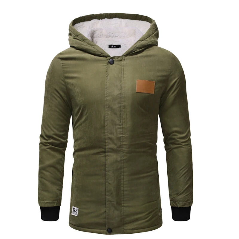 

2018 Winter Jackets Mens Parka Mens Long Coats Army Green Erkek Mont Abrigos Largos Parka Hombre Fur Hooded Coats Slim Fit Black