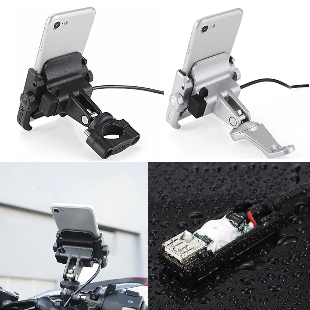 Держатель для телефона мотоцикла с usb зарядным кронштейном на руль