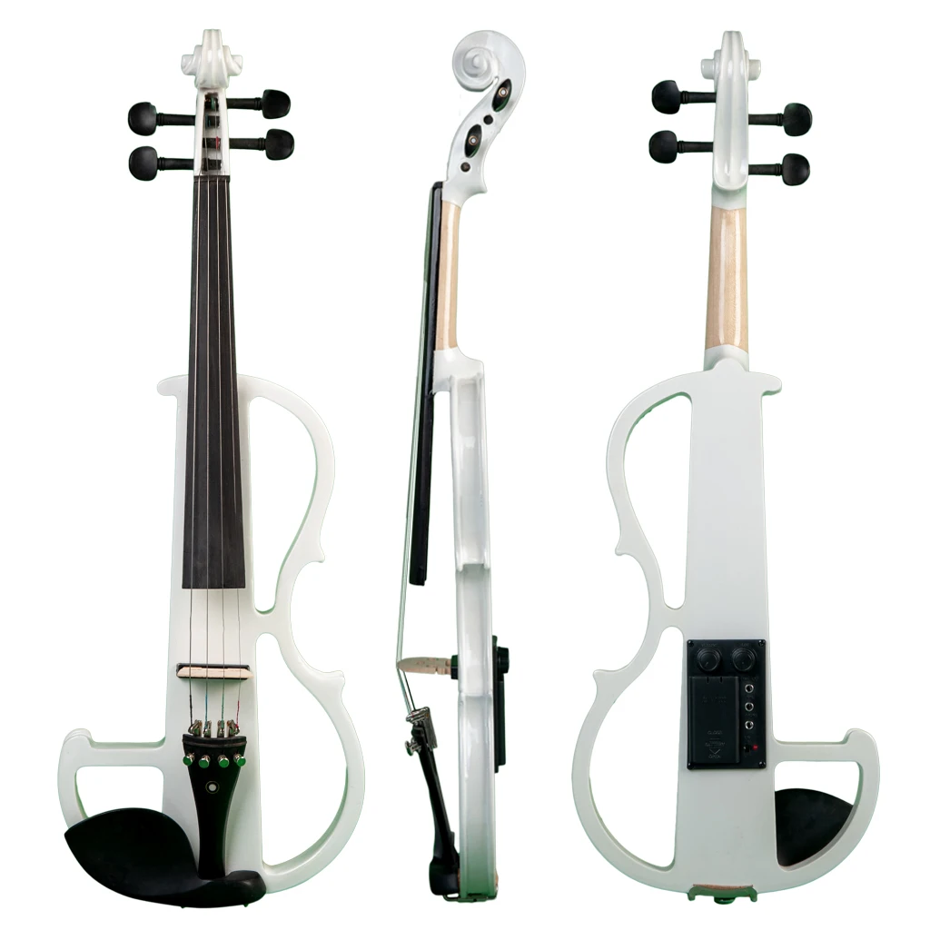 4/4 Electric Silent Violin with Bow Headphone Rosin with Carry Case Stage Bag Headphone Connection Performance Accs for Beginner