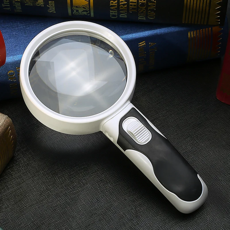 

New Style 2 Main Lens 5X 10X Interchangeable Handheld Lamp Magnifier LED Magnifying Glass Map Reading Magnifier Jewelers Loupe