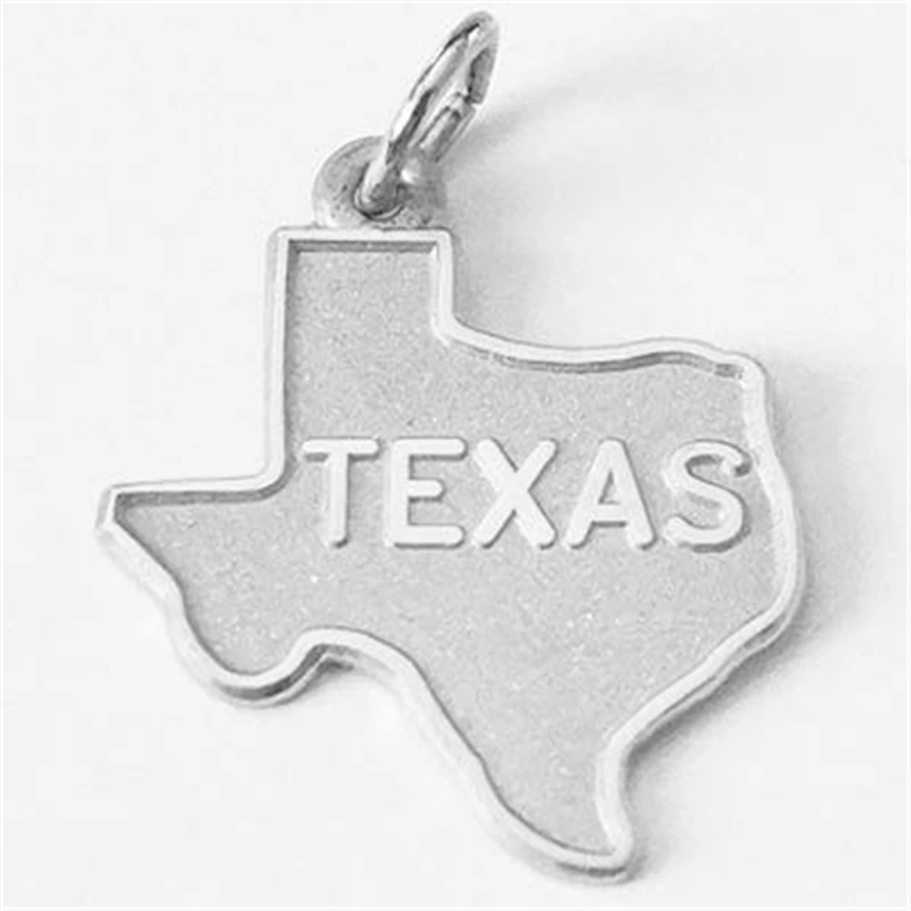 

my shape 30pcs Texas America state map DIY metal charm