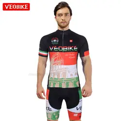 Veobike унисекс воин Лето Велоспорт Спорт велосипед итальянский Pro Ciclismo Трикотажные Велосипедная форма шорты рукавом велосипед рубашка одежда