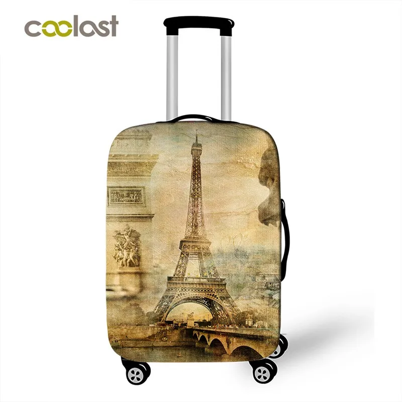 Чехол для багажа с Эйфелевой башней для путешествий 18-32 дюймов, эластичный чехол для путешествий, чехол для чемодана, защитный чехол, аксессуары для путешествий - Цвет: XT SJMS05