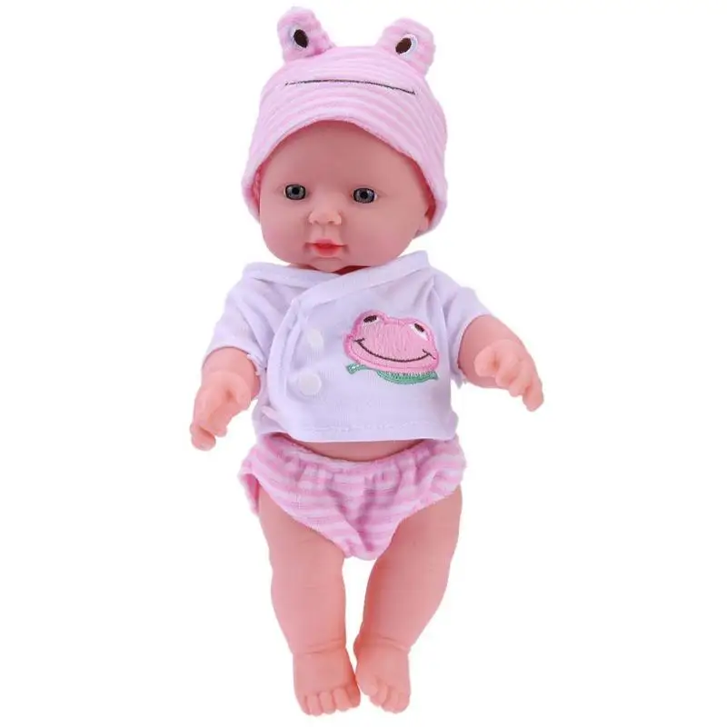 30 см кукла для новорожденных игрушка мягкая виниловая имитация Reborn Baby Doll с одеждой детский спальный Playmate мальчик девочка подарок на день рождения - Цвет: Розовый