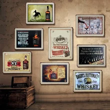 Американский виски Винтаж жестяная вывеска бар украшение для стен дома, паба ретро металл искусство пиво кофе плакат тарелка 1001(43